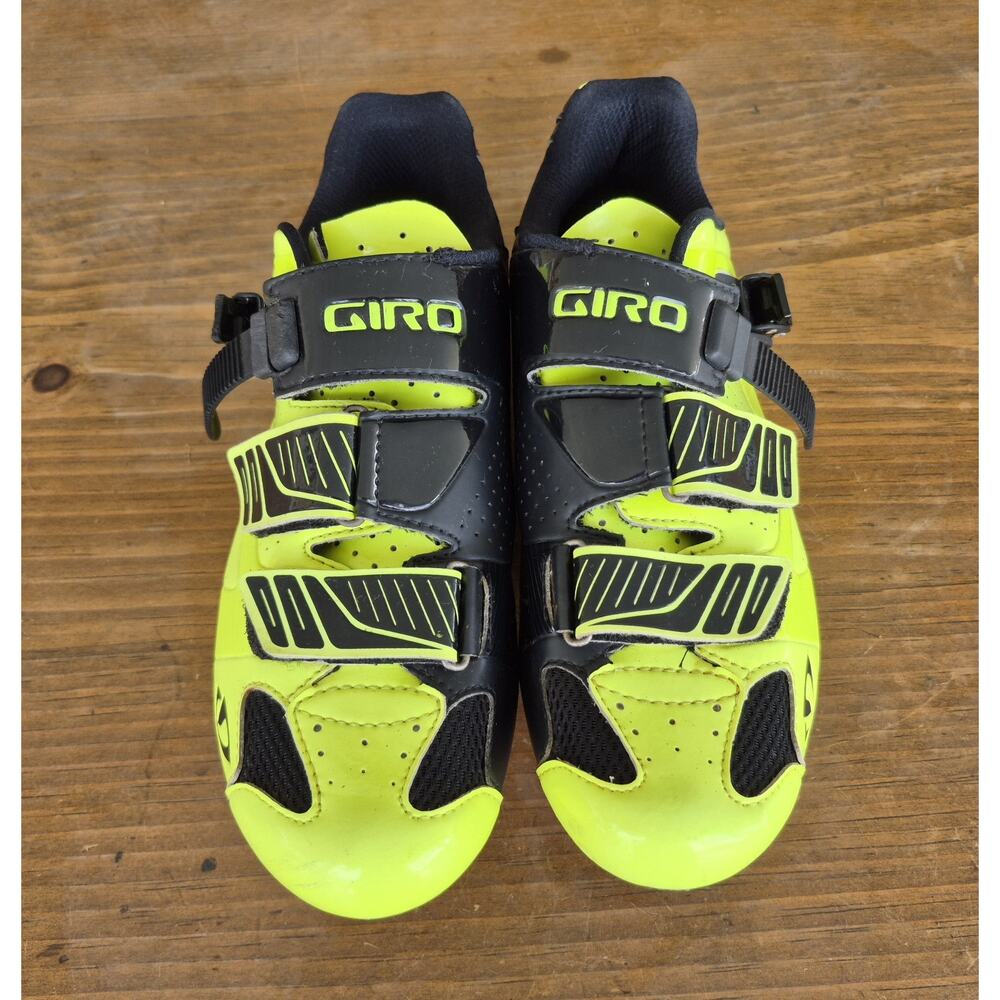 Giro Factor Road Bicycle Cycling Shoes Gloss Black/Green Size EU 44/ US 10.25
